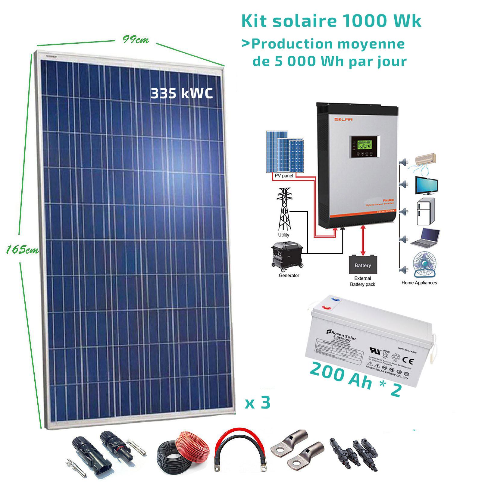 kit solaire 1 kwc